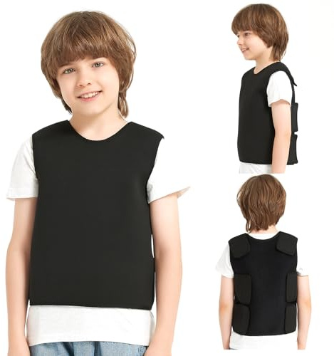 Sensory Compression Vest for Kids Sensory Processing Disorder Vest Deep Pressure Comfort (Black, Medium)