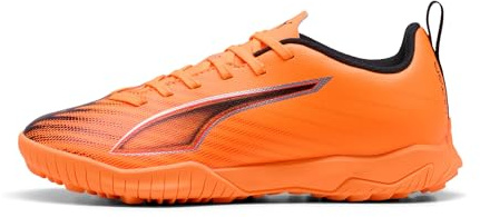 Puma Ultra 6 Play TT Jr - Tenis de fútbol Unisex para niños, Heat Fire Puma Negro Rojo Brillante, 28 EU