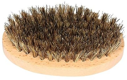 Healeved Natürliche Bartbürste Wildschweinborsten Oval Mit Buchenholzgriff Für Herren Bartpflege Reinigung Und Massage Der Haut Durchblutung