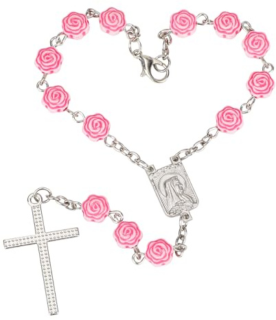 Auto-Rosenkranz für Rückspiegel, Rosenkranz Autospiegel-Aufhänger Kreuz für Autospiegel zum Aufhängen Autokreuz zum Aufhängen Zubehör für Spiegel-Innendekoration