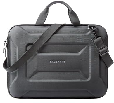 BAGSMART 15.6-16 inch Laptop Computer Case with Strap,Shockproof Waterproof Laptop Bag with Sturdy Handle,Carrying Laptop Sleeve for 15 Dell,HP,MacBook Pros，Black