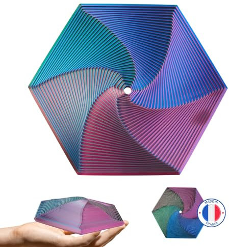 Fractal Fidget Hexagon Anti-Stress Imprimé en 3D Idées Cadeaux Adultes - Anniversaire Noel Fêtes Anxiété Format de Poche Bureau Petit Léger Gadget