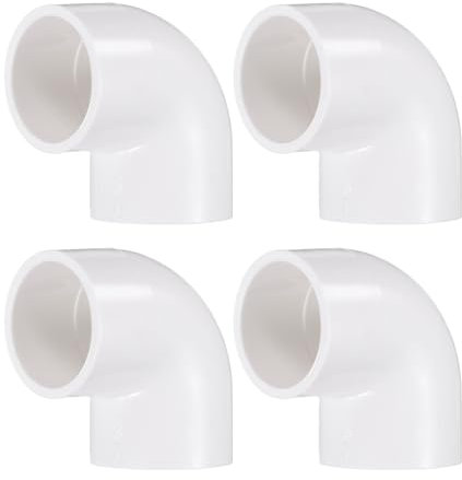sourcing map 8pcs 90 Degree Elbow Pipe Fittings 3/4 2 Way PVC Furniture Grade Corner Connectors Angle Elbow Side Outlet for Sewer Plumbing Drain Pipe Water Supplies Build Garden, White