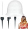 DAAIZIII 5 Stück Strähnchenhaube,Silikon Highlight Kappe,Strähnenhaube,Stränchen Haube,Strähnen,Strähnchen Set,Haubensträhnen,Strähnchenhaube Für Salon Haus Haarefärben Zubehör (Weiß)