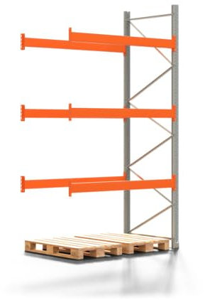 REGALWERK Palettenregal Artus - Anbauregal mit 4 Ebenen - Fachlast 3.000 kg - 3.500 x 1.900 x 1.100 mm (HxBxT) - Schwerlastregal