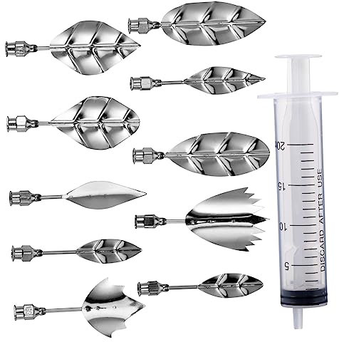 KICHOUSE 11 Pezzi Di Punte Per Fiori Fontuce Utensili Per Decorare Torte Utensili Per Glassare Torte Per Fondente Essiccazione Per Fiori In Acciaio Inossidabile Argento
