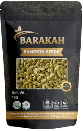 Pumpkin Seeds 1kg | Premium Whole Pumpkin Seed Kernels | Natural Raw Seeds for Snacking, Baking & Cooking | High Protein, High Fibre, Vegan & Non-GMO