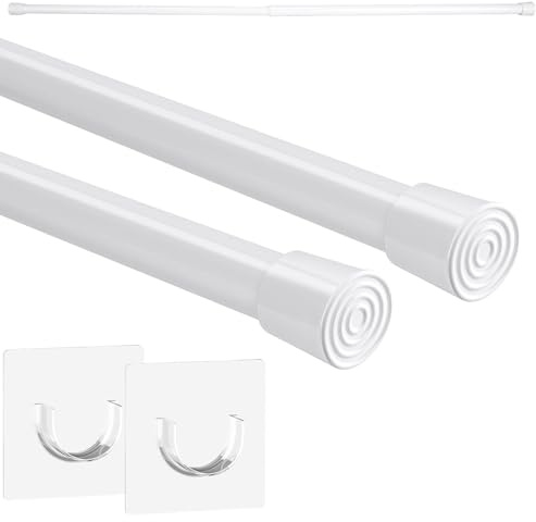 2 barras de ducha sin taladro, barra de cortina de acero inoxidable, soporte extensible, barra de cortina extensible, 71-115 cm, barras de cortina extensibles, barra de ducha, barra para ropa, red