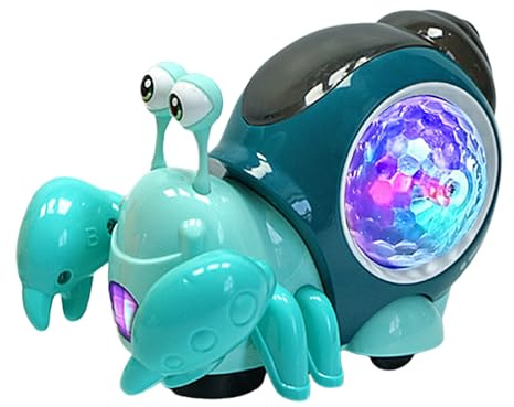 Interactive Mobile Snail Toy - Battery Operated Crawling Creature, Animated Shell Roll, Motion Response Function | Plush Animal for Activity Room Games for Used our l