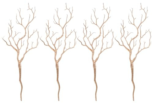 Toyvian Artificial Coral Branches 4 pcs Decorative Twigs Vase Decor | Natural Curvy Design, Versatile Decoration, Refined Vintage Appeal, Easy Integration, Multifunctional Usage