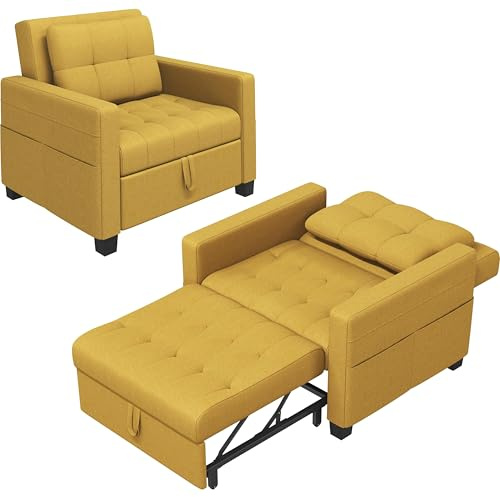 Yaheetech Divano Letto 3 in 1 Imbottito Divanetto Singolo Regolabile