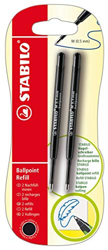 STABILO - Cartuccia per Penna a Sfera - Refill | Confezione da 2 - Nero