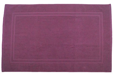 Julie Julsen Badvorleger 70 x 120 cm Premium Qualität 900 gm2 in aktuellen Farben und 4 Größen aus Baumwolle Badematte Badteppich Duschvorleger Design Doppel Rahmen Lila