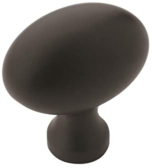 Amerock | Cabinet Knob | Matte Black | 1-3/8 inch (35 mm) Length | Vaile | 10 Pack | Drawer Knob | Cabinet Hardware