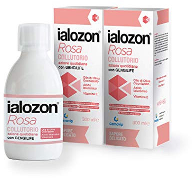 Gemavip Ialozon Rosa Collutorio con olio d’oliva ozonizzato, acido ialuronico, vitamina E, citrato di potassio e bicarbonato di sodio (2)