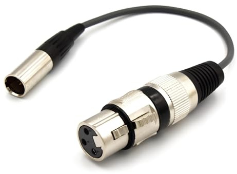 VITALCO XLR Female to Mini XLR Male Mic Adapter 3 PIN Microphone Audio Cable