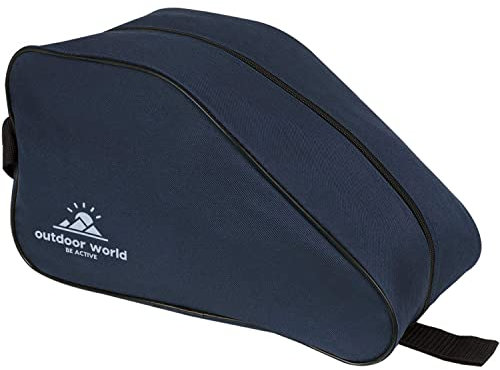 Outdoor World Premium Schuhtasche – Wasserabweisend, mit weitem Reißverschluss, Unisex –Schuhtasche für Wander, Fußball, Rugby und Golfschuhe–Geeignet für Erwachsene,Kinder, Herren und Damen (Marine)