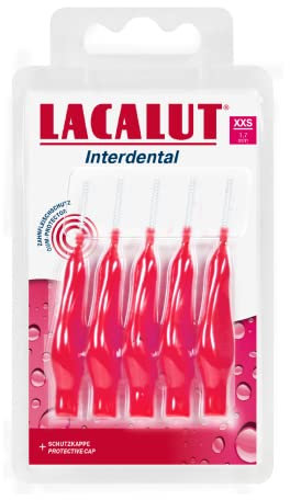 LACALUT Scovolini Dentali Blister 5 Pezzi, Spazzolino Interdentale con Copri Scovolino Denti Igienico Colore Rosa, Morbido Massaggia Gengive Sensibili, Utile Contro Placca, Carie e Alitosi
