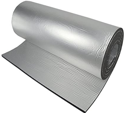 Plancha Alfombrilla Aislante Autoadhesiva, Rollos De Aislamiento Reflectante De Doble Lámina De Doble Burbuja,Barrera Térmica Y De Vapor, Para Puerta De Techo Y Maletero,25mm（thk）,1*10M (10m²)