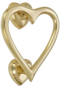 Infinity Decor Battente per porta d'ingresso a forma di cuore in ottone lucido, qualità hiqh, battente per porta d'ingresso
