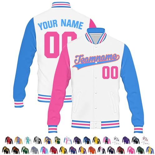 Busparst Veste Universitaire Personnalisée, Veste Letterman Personnalisée pour Femmes et Hommes, Veste de Baseball Universitaire, Manteaux de Bombardier