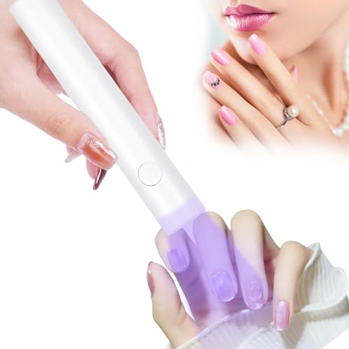 URAQT UV Lampe für Gelnägel, Wiederaufladbar Mini UV Lampe Nägel, Klein Schnell trocknend LED lampe Nageltrockner für gelnägel, nagellampe Trocknergerät für Nagellack Aufbaugel Nail Tips nagelkleber