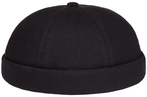 Enter the Complex® Docker Cap, Herren und Damen, 100% Baumwolle, Hafenmütze, Docker Mütze, Größenverstellbar mit Klettverschluss, Schwarz