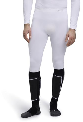 FALKE Warm Long M Ti Filo Funzionale Asciugatura Rapida 1 Pezzo, Calzamaglia Uomo, Bianco White 2860, XL