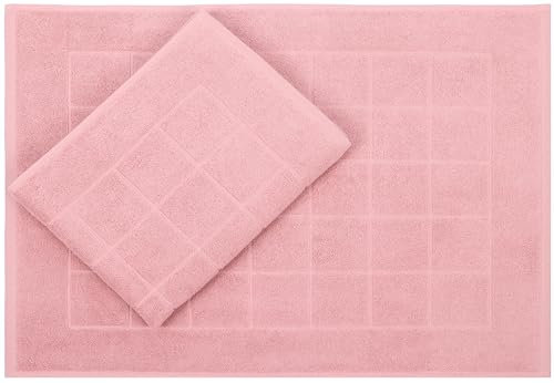 Betz 2 Stück Badvorleger Berlin Größe 50x70 cm 100% Baumwolle Badematte Badteppich Duschvorlage Qualität 650 g/m² Farbe Lotus