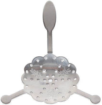 1 bit Absintsked Glaskopp i rostfritt stål Dricksvattenfilter Cocktailsil Lämplig för traditionell absintberedning (Plommon Absinth sked)