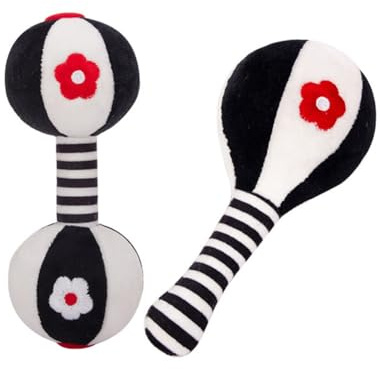 LICHENGTAI Juguete sonajero para bebés, sonajero de bebé Montessori, sonajero de bebé blanco y negro, juegos recién nacido 0 3 6 12 meses, juguetes suaves para niños y niñas