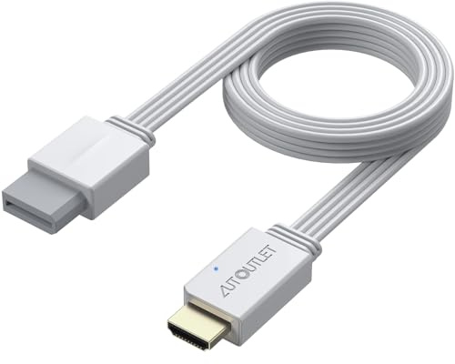 AUTOUTLET Wii to HDMI Adapter, 1080P Wii Converter Built-in 5ft HDMI Cable