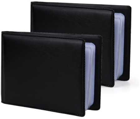 VOMZIKL 2 Stück Visitenkartenhalter, Visitenkartenmappe Visitenkartenbuch Kundenkarten Organizer Visitenkartenbuch Kartenetui Visitenkartenmappe für 40 Karten