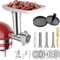 HOMGEN Fleischwolf-Aufsatz für KitchenAid Standmixer – 5 Schleifscheiben, 3 Wurstfüllrohre, 2 Schneidmesser, Hamburgerpresse & Reinigungsbürste – Kompatibel mit KitchenAid & Cuisinart SM50