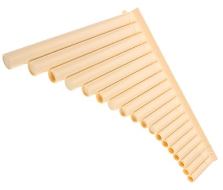 BESTonZON 18-pipe Beginner Pan Flute Resin Musical Instrument with Carry Bag, Portable Panpipe Kit for School Use and Easy Learning in Cream White