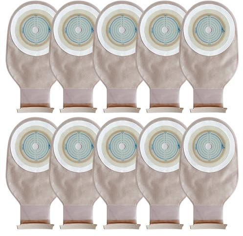 Paquete de 10 Bolsas de Colostomía, Suministros de Ostomía de Una Pieza, Bolsas Drenables para el Cuidado Del Estoma de Ileostomía, Corte a Medida de 15 mm a 60 mm
