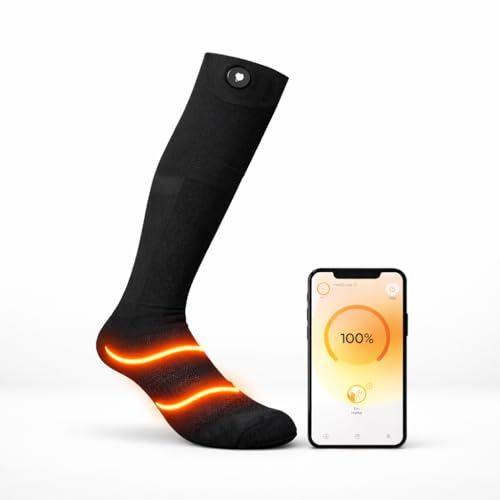 Vulpés HeatSock V1 Pro – Calcetines calefactables Inteligentes con Control Mediante App | Calor 360° | para Trabajo, Outdoor y Deportes de Invierno