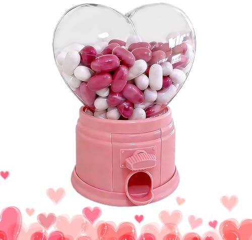 Dispenser di Caramelle da Bancone,Porta Snack a Cuore | Distributore Caramelle Ufficio,Snack Noci Legumi Casa Ufficio Contenitore Dispenser