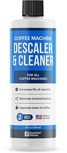 Coffee Machine Descaler (236ml - 2 uses) Compatible with Delonghi, Nespresso, Dolce Gusto, Sage, Gaggia, Lavazza and more - Remove Limescale Descaling Liquid Solution - Fast Acting