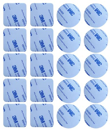 MYCKstore - Confezione da 20 adesivi a doppia faccia, con impugnatura extra forte, in schiuma quadrata e rotonda, 3 m