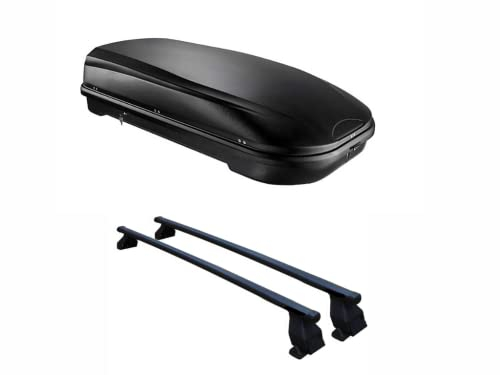 Portapacchi Auto Tetto 580 litri Nero - Barre Portatutto Resistenti Da Viaggio - Box Tetto Auto Ideale per Ogni Viaggio e Spostamento - compatibile con ogni modello - facile da installare e sicuro