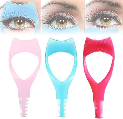 Mascara Shield Applicator Guard - 3 in 1 Eyelashes Tools Mascara Shield Applicator Guard,Eyelash Tool Upper Lower Eye Lash Mascara Guard Applicator,Eyelash Comb Cosmetic Tool for Women Girls (Mixed*3)