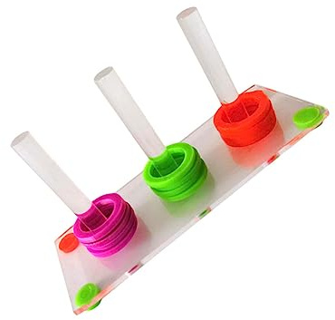 WOONEKY Juguete Educativo para Loros de Acrílico Diseño Creativo, Anillos para Lanzar Que Promueven la Diversión y Entrenamiento para Aves Pequeñas Color Aleatorio