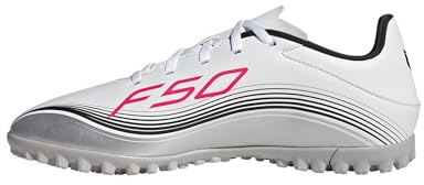 adidas Unisex F50 Messi Club Turf Football Boots Fußballschuhe, FTWR White/Lucid red/Silver met, 39 1/3 EU
