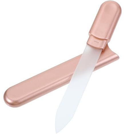 Lima per unghie in vetro da donna, confezione 'unghia', lima per viaggio, in vetro spesso, doppia faccia, delicata per la cura delle unghie, per ragazze (oro rosa)