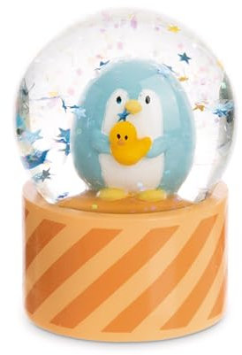 NICI 61826 mymochi Boule À Secouer, Motif Pingouin Waddle, 6,5 cm, Orange, Accessoire De Décoration, Boule À Neige, Boule De Mica, Boule en Verre, Idée De Cadeau pour L'amitié