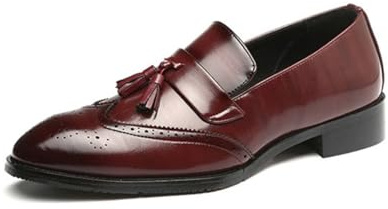 Mäns Tassel Loafers Classic British Style Moccasin Tofflor Oxford Skor Komfort Brogue Formell klänning Lädersko