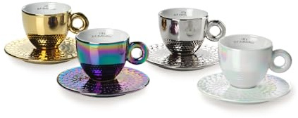 illy 25567 | 4 tazas de capuchino Art Collection John Armleder | Juego de 4 tazas + 4 platos numerados y firmados