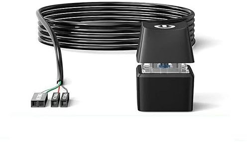 Rastapulz LED-ljus, dator stationär switch, PC-moderkort, extern/strömbrytarknapp, förlängningskabel för hemmakontor, 5 m, svart, hållbar, lätt att använda