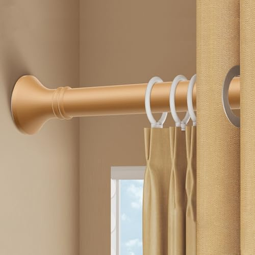 Justerbar spänningsstång 110–190 cm ingen borrgardinstång för lusthus, 33 mm rostfritt stål, klämstång, enkel att installera, gardinstång, perfekt för dörrkarmar och utomhusbruk (orange)